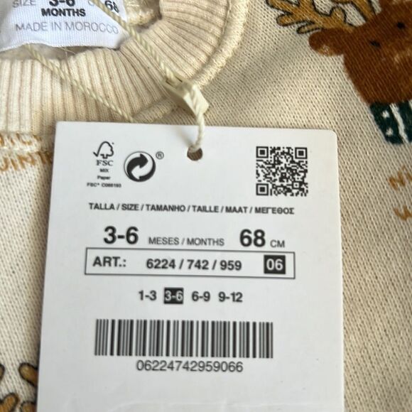 ZARA Kids | Cream | REINDEER SWEATSHIRT - Picture 6 of 7